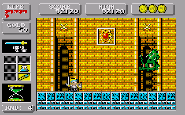 Wonder Boy in Monster Land (Amiga) screenshot: Say hello to Kraken