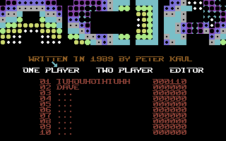 Acia (Commodore 64) screenshot: Title screen