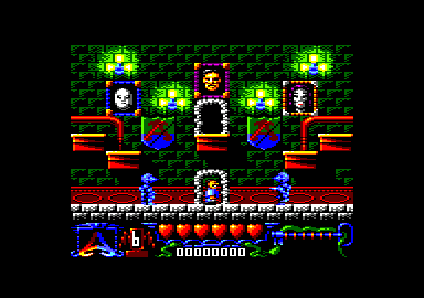 The Addams Family (Amstrad CPC) screenshot: Use the stairs in either direction