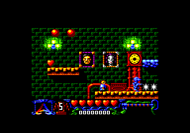 The Addams Family (Amstrad CPC) screenshot: Collect the hearts