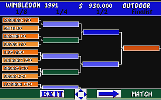 Advantage Tennis (Atari ST) screenshot: The tournament