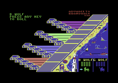 Advance to Boardwalk (Commodore 64) screenshot: Starting the game