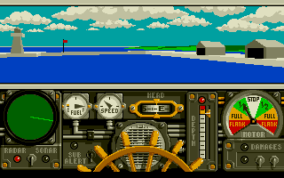 Advanced Destroyer Simulator (DOS) screenshot: Leaving the port.