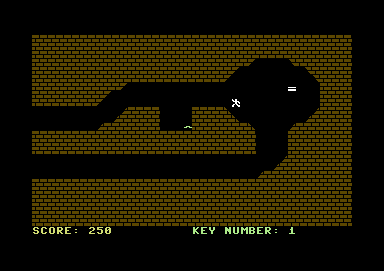 The Adventurer (Commodore 64) screenshot: This snake is no longer blocking the path