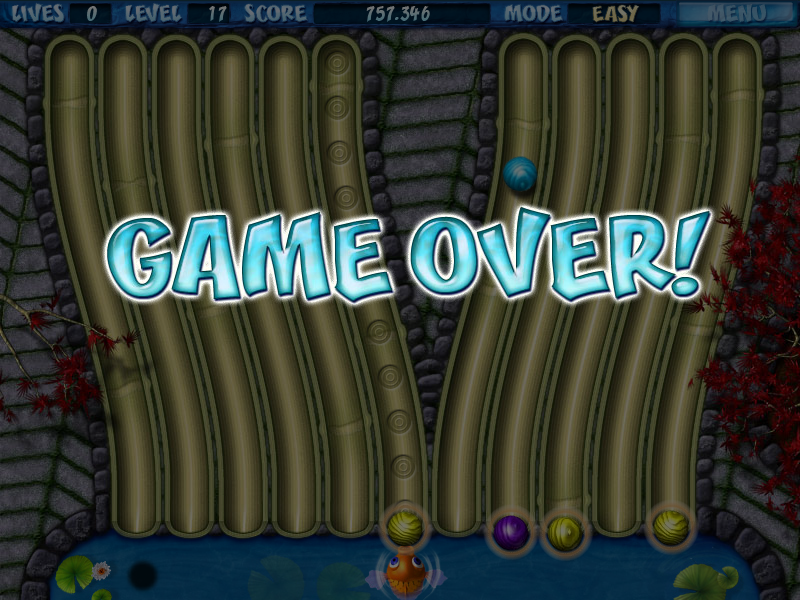 Splash (Windows) screenshot: Game over