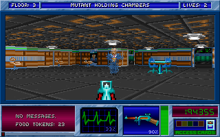 Blake Stone: Aliens of Gold (DOS) screenshot: Cause enough damage and he'll teleport away.