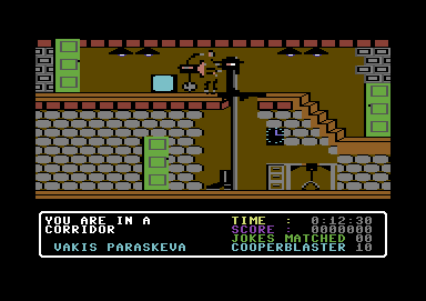 The Adventures of Bond... Basildon Bond (Commodore 64) screenshot: Attack of the TV camera