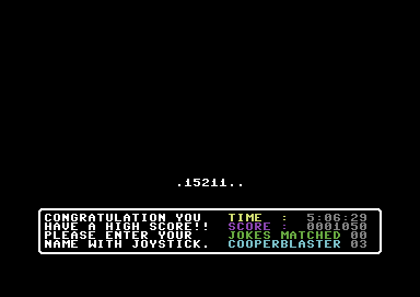 The Adventures of Bond... Basildon Bond (Commodore 64) screenshot: Name entry