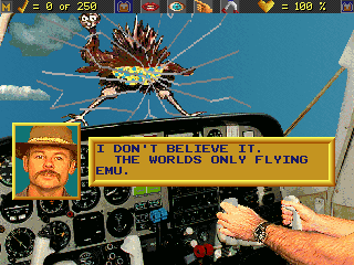 The Adventures of Down Under Dan (DOS) screenshot: Accident
