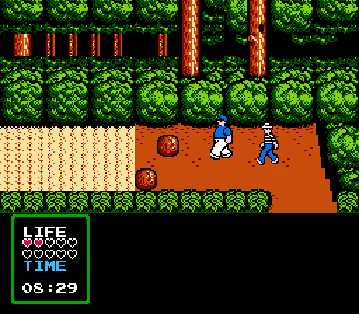 The Adventures of Gilligan's Island (NES) screenshot: Approaching some quick sand