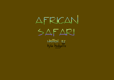 African Safari (Commodore 64) screenshot: Title