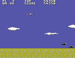 Aerial Assault (SEGA Master System) screenshot: Flying over desert