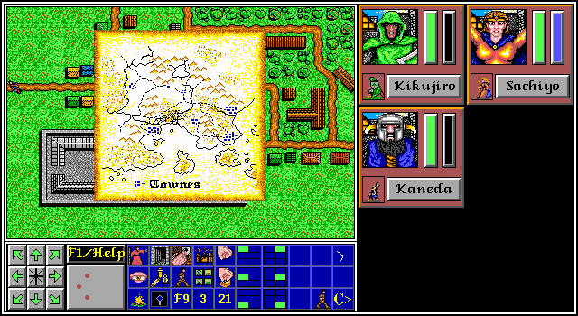 The Aethra Chronicles: Volume One - Celystra's Bane (DOS) screenshot: A glance at the world map