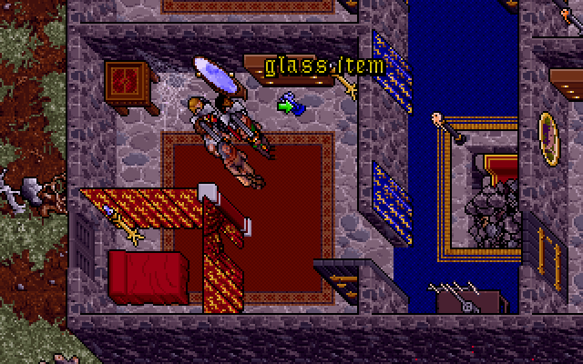 Ultima VII: Part Two - Serpent Isle (DOS) screenshot: Taking a useless piece of junk and putting it on the floor