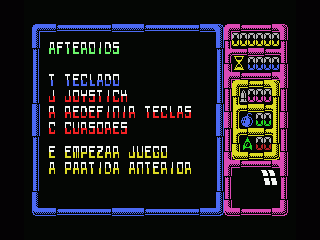 Afteroids (MSX) screenshot: Play Select screen