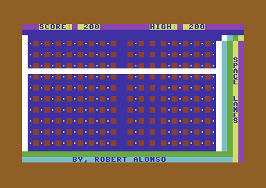 Space Lanes (Commodore 64) screenshot: The laser got me!