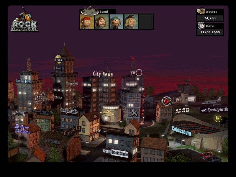 Rock Manager (Windows) screenshot: Rock City, where it all happened