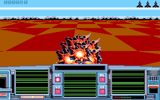 Airstrike USA (DOS) screenshot: Crashed into ground