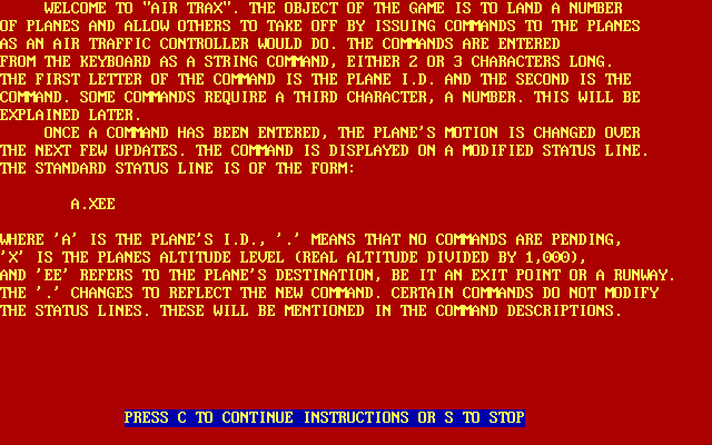 Air Trax (DOS) screenshot: Introduction