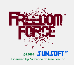 Freedom Force (NES) screenshot: Title screen