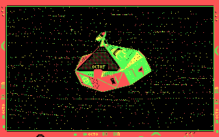 Alien Fires: 2199 AD (DOS) screenshot: Your ship takes you there. (CGA)