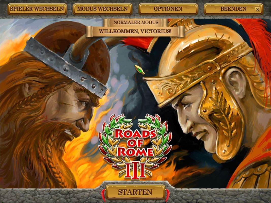 Roads of Rome III (Windows) screenshot: Menu