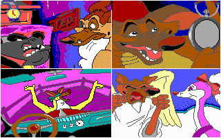 All Dogs Go to Heaven (DOS) screenshot: Each image has a further page of text associated with it, to let you know why the next arcade sequence is the way it is.