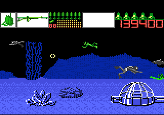 Alien Brigade (Atari 7800) screenshot: Aliens are even under water