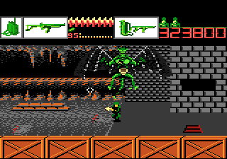 Alien Brigade (Atari 7800) screenshot: A large flying alien