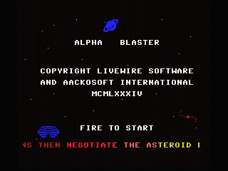 Alpha Blaster (MSX) screenshot: Credits screen