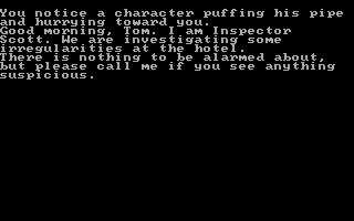 The Alpine Encounter (PC Booter) screenshot: You meet the inspector.