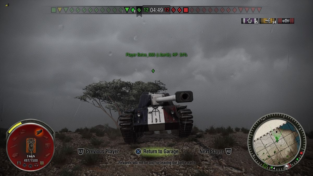 World of Tanks: Liberté (PlayStation 4) screenshot: Looking toward Liberte's turret