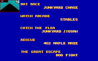 All Dogs Go to Heaven (DOS) screenshot: Sequence selection