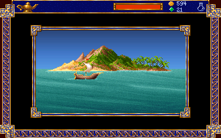 Al-Qadim: The Genie's Curse (DOS) screenshot: Sea travel.