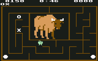Alphabet Zoo (Commodore 64) screenshot: I need to click the O then the X to spell ox.