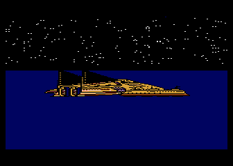Alternate Reality: The City (Atari 8-bit) screenshot: Ship turns before entering hyperspace