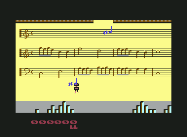 Amadeus Revenge (Commodore 64) screenshot: First notes on your way...