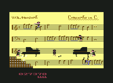 Amadeus Revenge (Commodore 64) screenshot: At the top to Sheet Music...