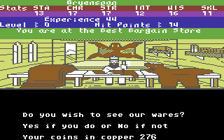 Alternate Reality: The City (Commodore 64) screenshot: In a shop