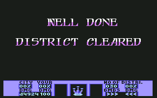 Amaurote (Commodore 64) screenshot: District cleared