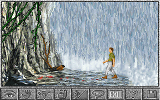 Amazon: Guardians of Eden (DOS) screenshot: Near a waterfall. (VGA)