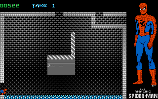 The Amazing Spider-Man (DOS) screenshot: Entering 'Take 1'.