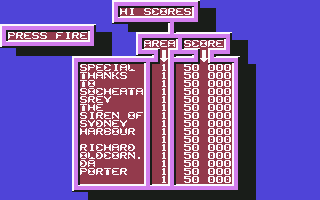 Anarchy (Commodore 64) screenshot: High Scores