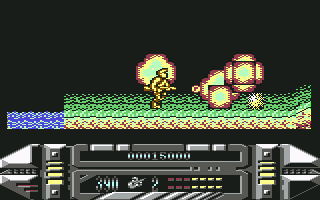 A.M.C.: Astro Marine Corps (Commodore 64) screenshot: A massive explosion