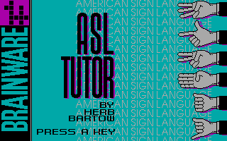 American Sign Language Tutor (DOS) screenshot: Title screen