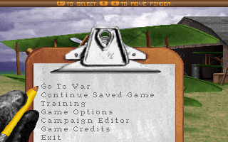 The Ancient Art of War in the Skies (DOS) screenshot: Main Menu