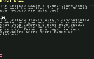 Amnesia (Commodore 64) screenshot: I am not going to tip a loser like you