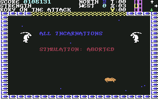Ancipital (Commodore 64) screenshot: Game over
