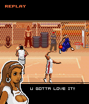 AND 1 Streetball (J2ME) screenshot: A dunk in the replay mode
