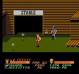 Time Lord (NES) screenshot: Some stables